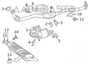 Випускна траса середня частина Mercedes W167 GLE 450 20-23 3.0h AWD