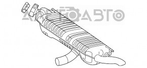 Глушитель задняя часть с бочкой Mercedes W167 GLE 450 20-23 3.0h AWD с заслонкой, примят