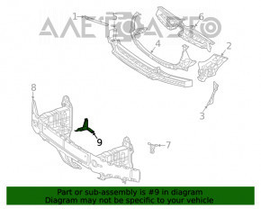 Кронштейн радіатора нижній лівий Mercedes W167 GLE 350450 20-23