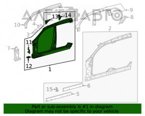 Стойка кузова центральная левая Mercedes W167 GLE 350 450 20-23