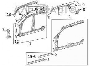 Стійка кузова центральна ліва Mercedes W167 GLE 350 450 20-23 на кузові