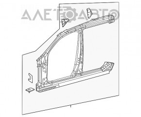 Стойка кузова центральная правая Mercedes W167 GLE 350 450 20-23 на кузове