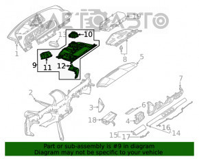 Накладка передней панели нижняя пространства ног водителя Mercedes W167 GLE 350 450 20-23 наломано крепление