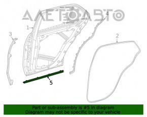 Уплотнитель двери задней левой Mercedes W167 GLE 350 450 20-23 нижний