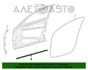 Уплотнитель двери передней левой Mercedes W167 GLE 350 450 20-23 нижний