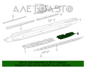 Кронштейн порога левый Mercedes W167 GLE 350 450 20-23 задняя часть