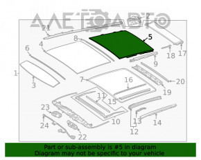 Стекло панорамы заднее Mercedes W167 GLE 350 450 20-23