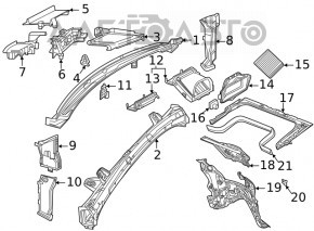 Грати двірників пластик ліва Mercedes W167 GLE 350 450 20-23 зламані кріплення