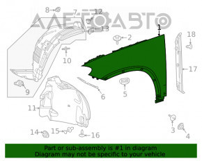 Крило переднє ліве Mercedes W167 GLE 350 450 20-23