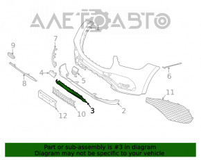 Накладка губи переднього бампера Mercedes W167 GLE 350 450 20-23 хром