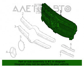 Решетка радиатора grill Mercedes W167 GLE 350 450 20-23 под радар и камеру