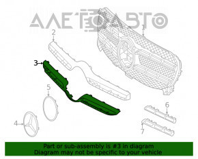 Накладка решітки радиатора grill нижня Mercedes W167 GLE 350 450 20-23 без камери