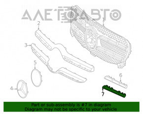 Молдинг решітки радіатора grill нижній лівий Mercedes W167 GLE 350 450 20-23 хром