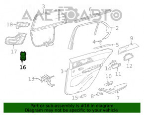 Управление стеклоподъемником задним правым Mercedes W167 GLE 350 450 20-23 черное