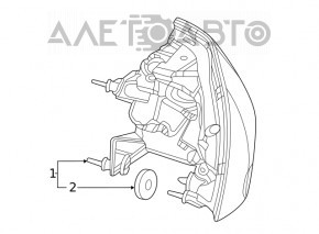 Фонарь внутренний дверь багажника левый Mercedes W167 GLE 350 450 20-23