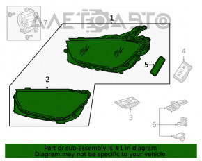 Фара передня права у зборі Mercedes W167 GLE 350 450 20-22 Multibeam LED з ущільнювачем