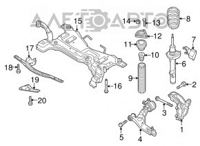 Цапфа зі маточкою перед правим Mazda3 MPS 09-13 c кожухом