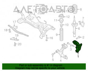 Цапфа з маточиною перед лев Mazda3 MPS 09-13