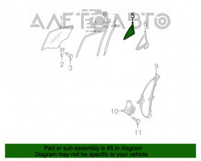 Стекло двери треугольник заднее правое Mazda3 MPS 09-13