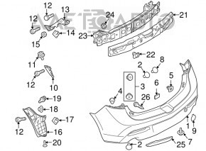 Кріплення заднього бампера довге праве Mazda3 MPS 09-13