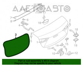 Уплотнитель крышки багажника Mazda 3 14-18 BM