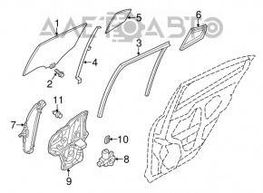 Скло дверей зад прав Mazda 3 14-18 BM