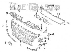 Молдинг решетки радиатора правый Mazda 3 14-16 BM дорест новый OEM оригинал