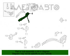 Механизм ручки двери передней правой Mazda 3 14-18 BM