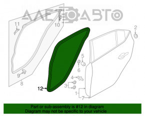 Уплотнитель дверного проема задний левый Mazda 3 14-18 BM