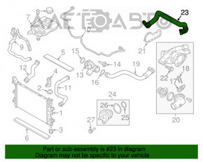 Патрубок охолодження прав Ford Focus mk3 11-18 1.0T