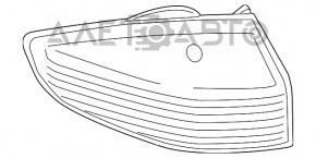 Ліхтар зовнішній крило лівий Ford Fiesta 14-19 рест 4d під полірування, брудний усередині