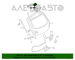 Петля кришки багажника ліва Mazda3 03-08 HB