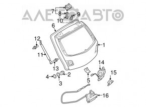 Петля кришки багажника ліва Mazda3 03-08 HB