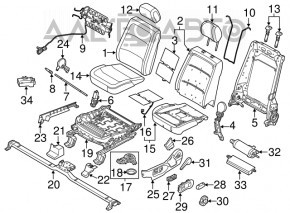 Сидіння водія Ford Flex 13-19 з airbag, електро, шкіра беж