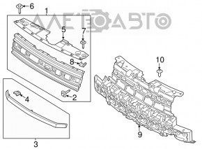 Нижний молдинг решетки радиатора Ford Flex 13-19