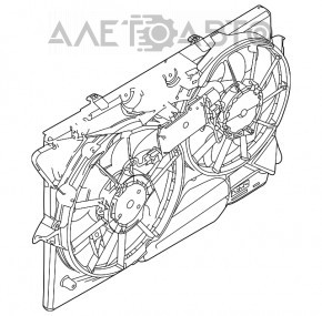 Диффузор кожух радиатора в сборе Ford Explorer 11-19 3.5 новый OEM оригинал