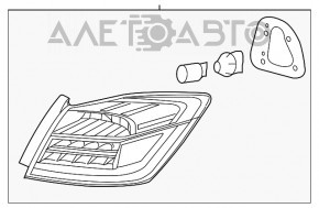Фонарь внутренний крышка багажника левый Honda Accord 16-17 рест новый неоригинал