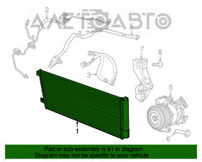 Радиатор кондиционера конденсер Jeep Renegade 15- 2.4 новый неоригинал