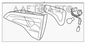 Ліхтар внутрішній кришка багажника лівий Kia Sorento 14-15 рест галоген новий неоригінал