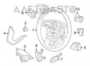 Руль голый Ford Fusion mk5 13-20 резина черн, потертости