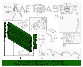 Радиатор кондиционера конденсер Ford Mustang mk6 15- 2.3T
