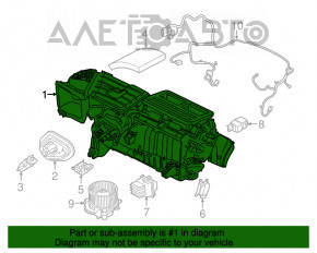 Печка в зборі Ford Mustang mk6 15-двохзонна