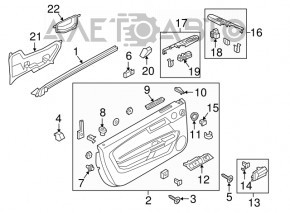 Уплотнитель стекла передний левый Ford Mustang mk6 15-