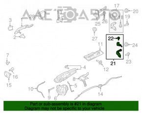 Петля двери нижняя передняя левая Ford Mustang mk6 15-