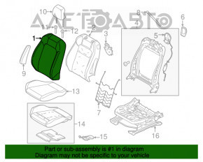 Пассажирское сидение Ford Mustang mk6 15- без airbag, купе, кожа