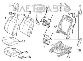 Водительское сидение Ford Mustang mk6 15- без airbag, купе, кожа