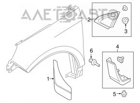 Накладка крыла нижняя передняя левая Ford Edge 15-24 Sport, ST, ST-Line