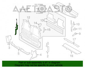 Дефлектор радиатора правый Ford Edge 15-18 3.5