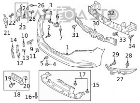 Крепление переднего бампера правое Mazda 6 13-21