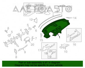 Торпедо передняя панель без AIRBAG Mazda 6 13-15 дорест